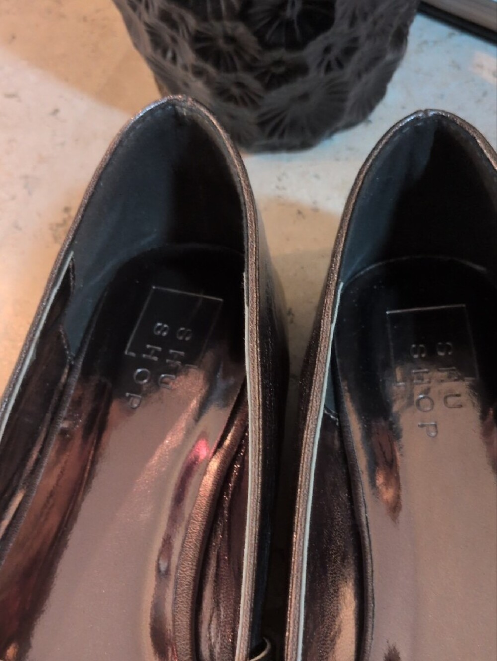 9 Shu Shop Adele Metallic Pewter Mary Jane Ballerina Flats - Picture 8 of 14